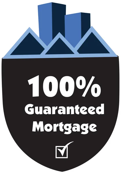 Étiquette ou badge vectoriel hypothécaire 100 % garanti isolé sur blanc — Image vectorielle