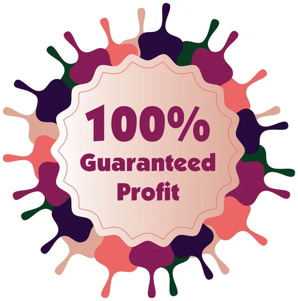 100% guaranteed profit vector label or badge — Stock Vector