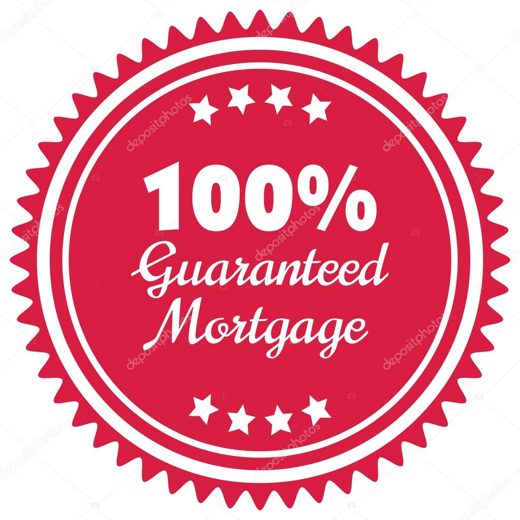 100% guaranteed mortgage vector label or badge isolated on white