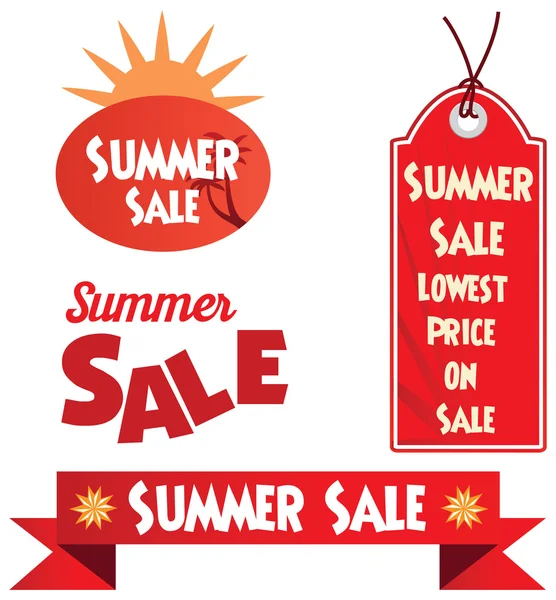 Verão venda publicidade vetor design banner tag isolado em whi —  Vetores de Stock