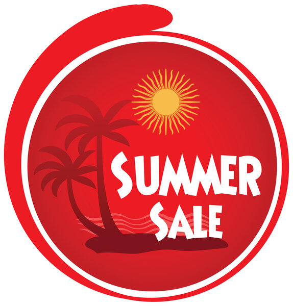 Летняя продажа рекламы векторного дизайна баннер тег изолирован в Whi
