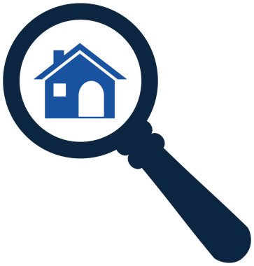 Büyütme veya ev vektör simgesini arayın. Arama ev concept için ŞA