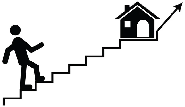 Διάνυσμα έννοια άνθρωπος ή κηδεμόνα, αναρρίχηση σε σκάλες με ΘΕΟΙ — Διανυσματικό Αρχείο