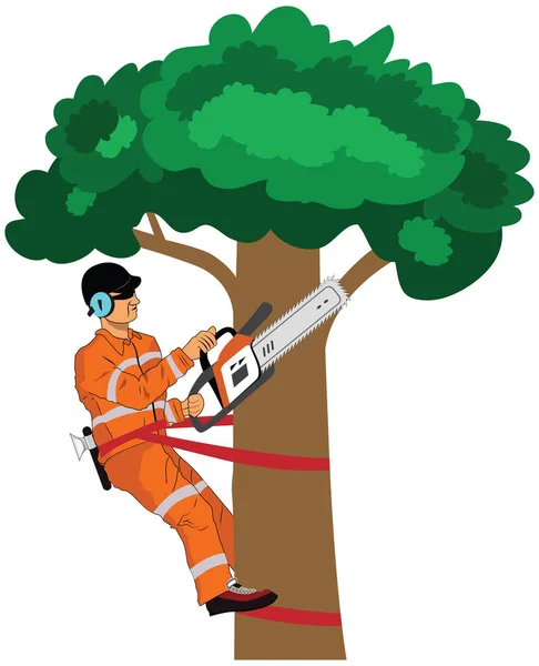 Wood cutter vector illustration — Stock Vector