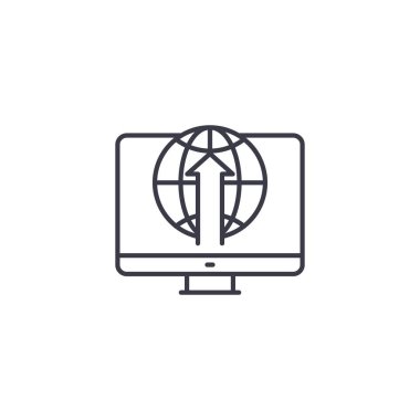 Internet doğrusal simgesi kavramı erişimi. Erişim Internet hattı vektör işaret, sembol, şekil.