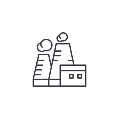 Kazan İstasyonu doğrusal simgesi kavramı. Kazan istasyonu hat vektör işaret, sembol, illüstrasyon.