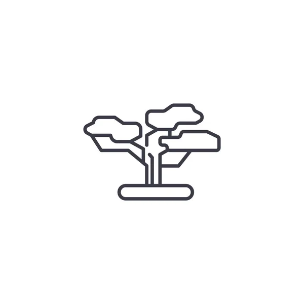 Conceito de ícone linear Baobab. Sinal de vetor de linha de Baobab, símbolo, ilustração . —  Vetores de Stock