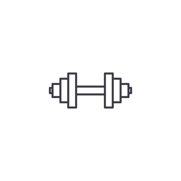 Barbell linear icon concept. Barbell line vector sign, symbol, illustration. — Stock Vector