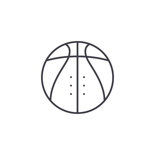 Concepto de icono lineal de baloncesto. Línea de baloncesto vector signo, símbolo, ilustración . — Vector de stock