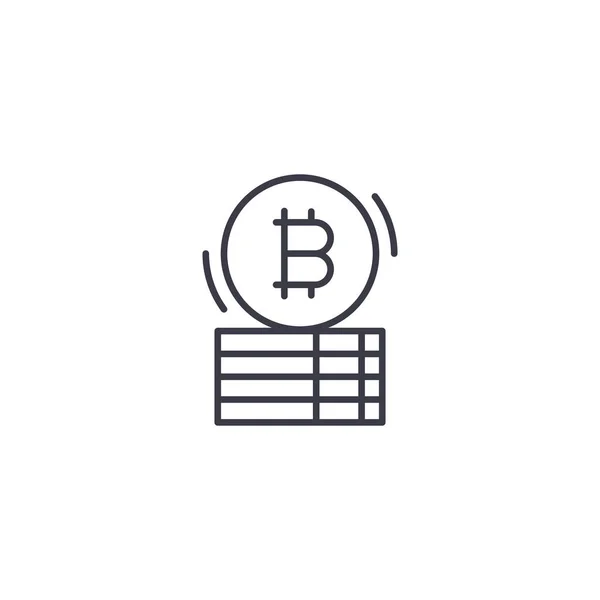 Bitcoin capital linear icon concept. Bitcoin capital line vector sign, symbol, illustration. — Stock Vector