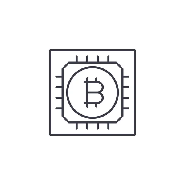 Blockchain technology linear icon concept. Blockchain technology line vector sign, symbol, illustration. — Stock Vector