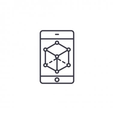 İş perspektif doğrusal simgesi kavramı. İş bakış açısı çizgi vektör işaret, sembol, illüstrasyon.