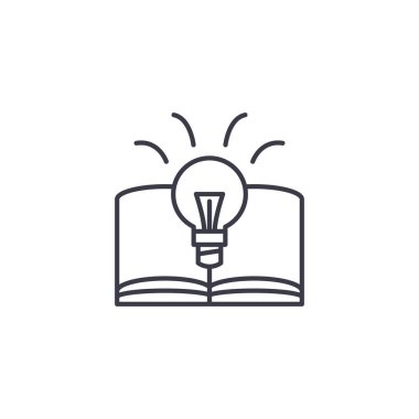 İş planı doğrusal simgesi kavramı. İş planı çizgi vektör işaret, sembol, şekil.