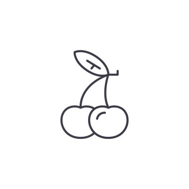 Kiraz sembolü doğrusal simgesi kavramı. Kiraz sembol çizgi vektör işaret, sembol, şekil.