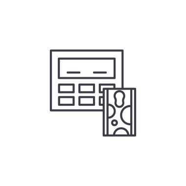 Kolesterol testi doğrusal simgesi kavramı. Kolesterol testi çizgi vektör işaret, sembol, şekil.