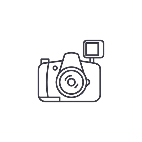 Camera lineaire pictogram concept. Camera lijn vector teken, symbool, afbeelding. — Stockvector