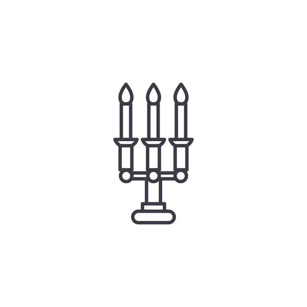 Concept d'icône linéaire Candelabrum. Candelabrum ligne vecteur signe, symbole, illustration . — Image vectorielle