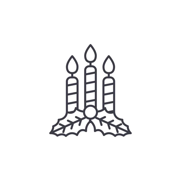 Koncepcja liniowej ikona świece. Świece wiersz, wektor znak, symbol, ilustracja. — Wektor stockowy