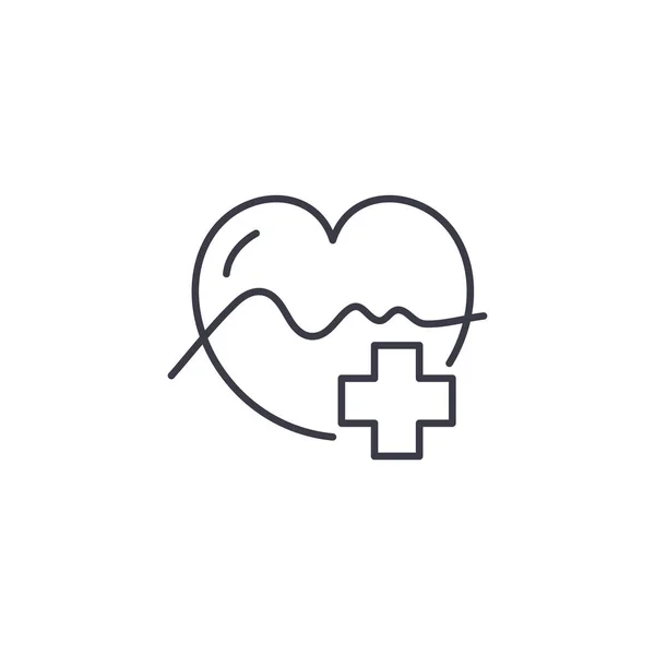 Concepto de icono lineal de cardiología. Línea de cardiología vector signo, símbolo, ilustración . — Archivo Imágenes Vectoriales