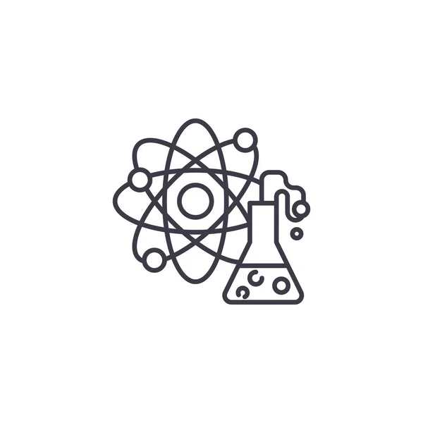 Chemie lineares Icon-Konzept. Chemie-Linienvektorzeichen, Symbol, Illustration. — Stockvektor