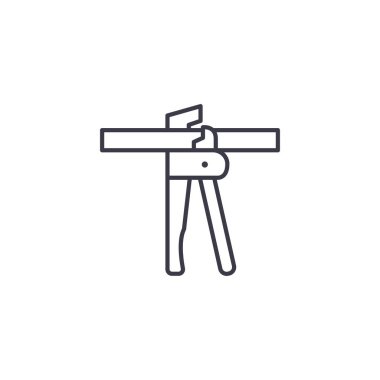 Kesme pense doğrusal simgesi kavramı. Kesmek kerpeteni satır vektör işaret, sembol, illüstrasyon.