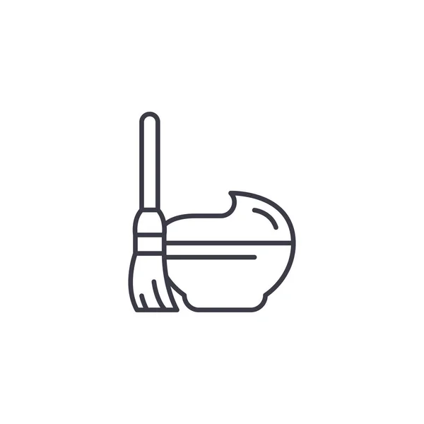 Concept d'icône linéaire crème. Ligne de crème vecteur signe, symbole, illustration . — Image vectorielle
