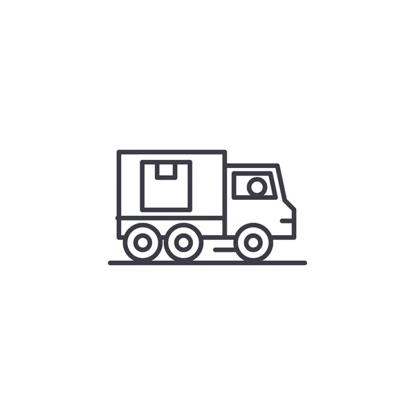 Lieferservice lineares Icon-Konzept. Lieferservice Linienvektorschild, Symbol, Illustration. — Stockvektor