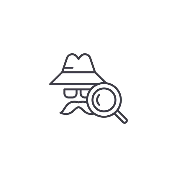 Concepto de icono lineal detective. Signo de vector de línea de detectives, símbolo, ilustración . — Vector de stock