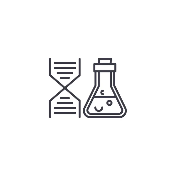 DNA test lineaire pictogram concept. DNA test lijn vector teken, symbool, afbeelding. — Stockvector