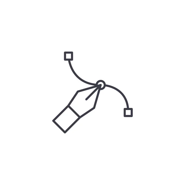 Desenho caneta conceito ícone linear. Desenho caneta linha vetor sinal, símbolo, ilustração . —  Vetores de Stock