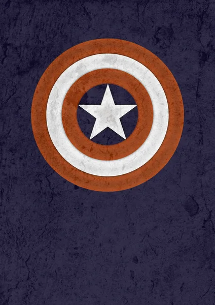 Estrela Capitão América Banner Cartaz Azul Escudo Serpente Decoração — Fotografia de Stock