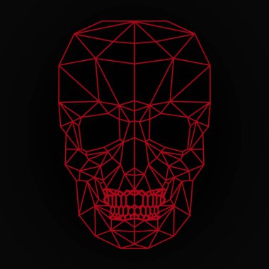 kafatası kırmızı arkaplan çokgeni