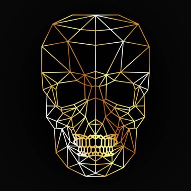 kafatası altın arkaplan çokgeni