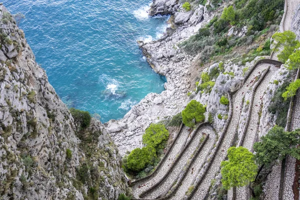 Via Krupp em Capri Itália — Fotografia de Stock