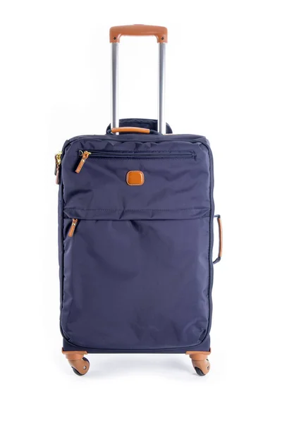 Marinblå mjuk resväska isolerad på vit — Stockfoto