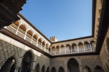 Kraliyet Alcazar Seville İspanya Endülüs etkisiyle mimarisi