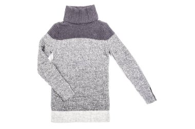 Beyaz izole kadın yün balıkçı yaka kazak