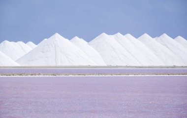 Hollandalı Karayip Adası Bonaire hasat tuz
