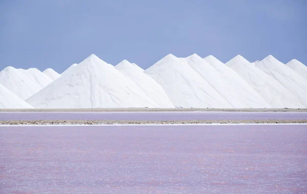 荷兰加勒比岛博内尔收获的盐 — 图库照片