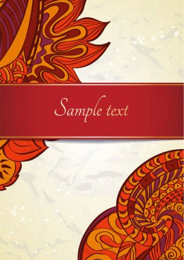 Doğu tarzı çiçek süs çerçeve.