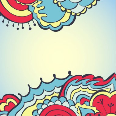 Doğu tarzı çiçek süs çerçeve.