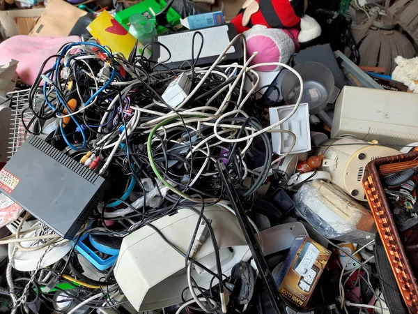 Bangkok Thailand Mayıs 2020 Kullanılmış Elektronik Atık Yığını Çeşitli Plastik — Stok fotoğraf