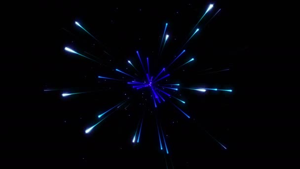 Blue Particle Firework Background — Stock Video