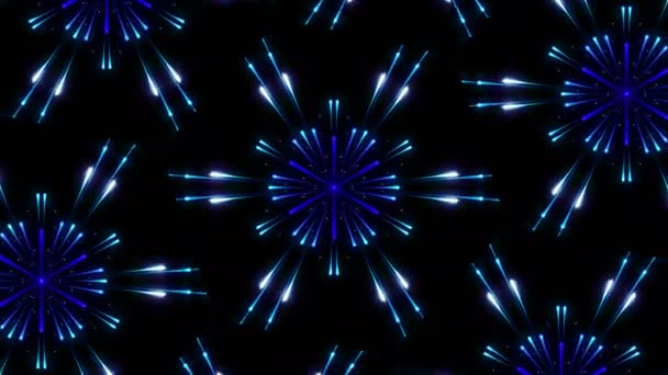 Blue Firework Tile Background — Stock Video