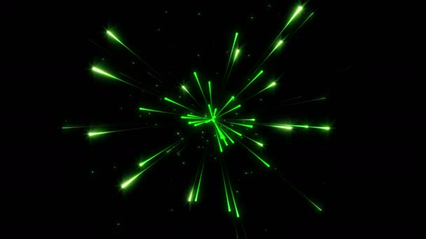 Green Firework Particle Concept Background — Stock Video