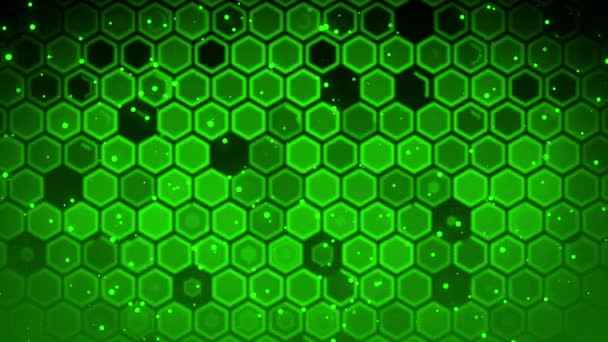 Green Hexagon Scale Looping Background — Stock Video