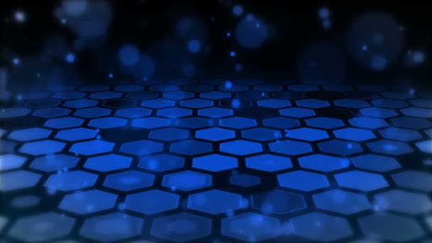 Blauer Sechseckiger Fußbodenanimation Hintergrund — Stockvideo