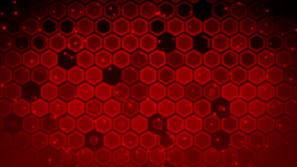 Röd Hexagon Skala Animation Video Bakgrunden — Stockvideo