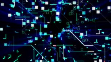 Koyu mavi arka plan Video üzerinde techno haneli