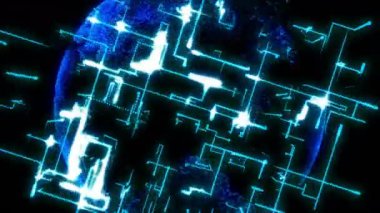 Techno küre video arka plan ile bağlı